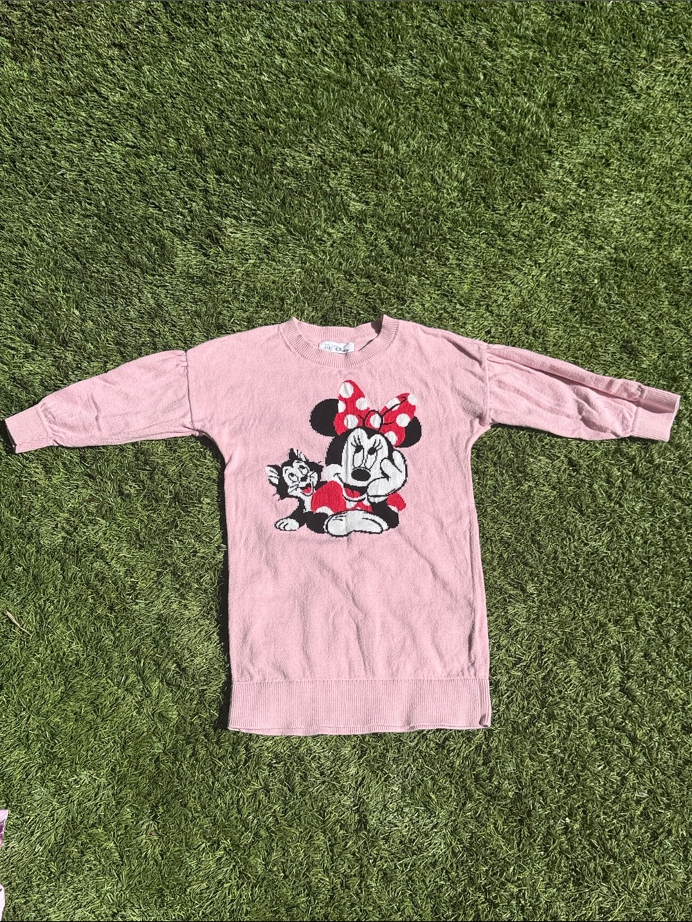 Baby GAP Pink Minnie Mouse Long Sleeve Knit Dress